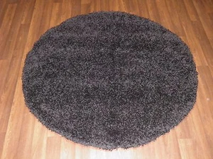 ZOTTELIG NEU 120X120CM KREIS TEPPICHE GEWEBTE RÜCKSEITE HANDGESCHNITZT SCHWARZ NEU SCHÖN DICK - Bild 1 von 8