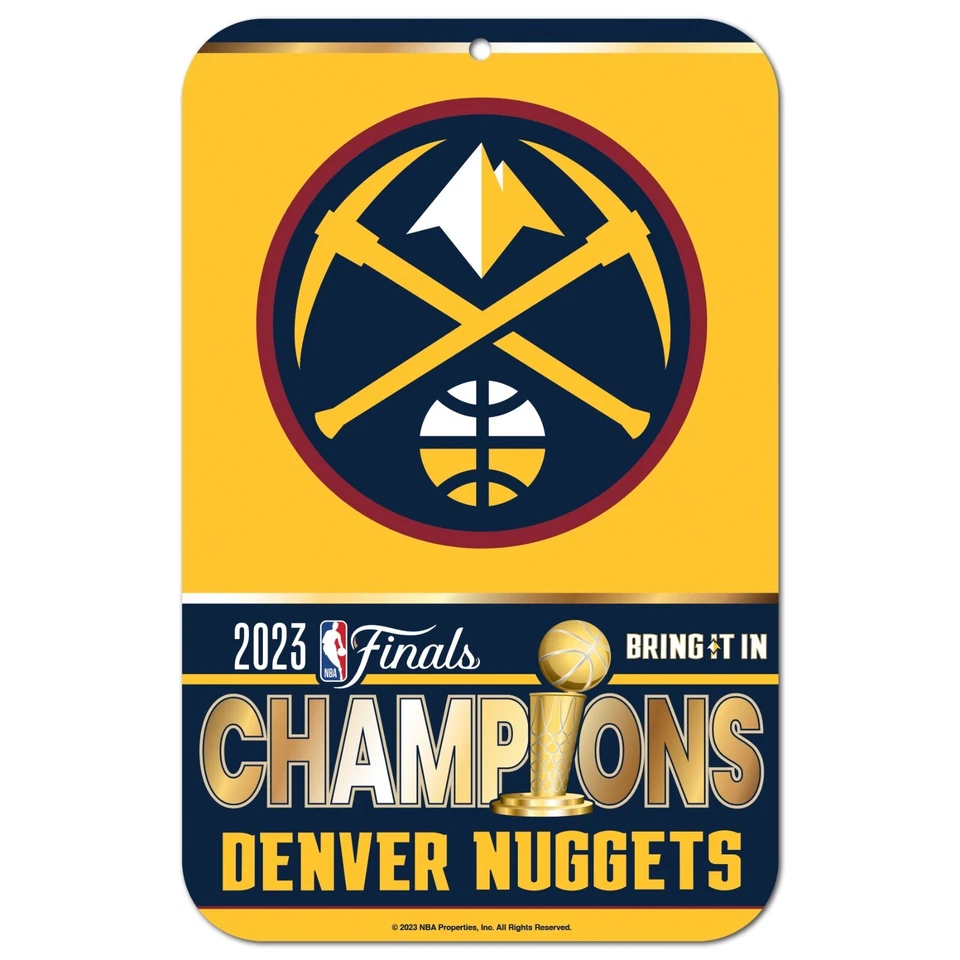 DENVER NUGGETS 2023 NBA FINALS CHAMPIONS 11"X17" PLASTIC SIGN DURABLE POSTER - Image 1 of 1