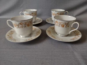 Vintage Carlton China Rosealyn Cups and Saucers - Set of 4 - Japan - Picture 1 of 18