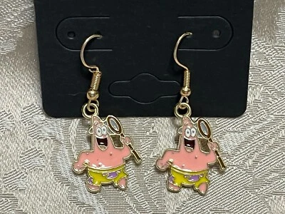 Губка мультфильм аниме Боб морская звезда Pat эмаль золото подвеской очаровательный серьги комплект - Изображение 1 из 2