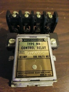 Westinghouse Type NH40 Control Relay, Mech Style 1740800-D, 10 amp, 600VAC - Picture 1 of 5