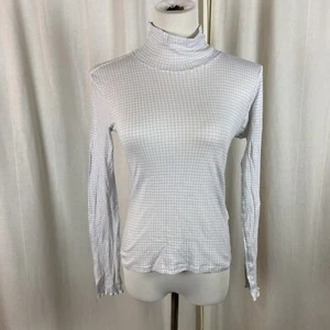 Everlane Mujer Med Cuello Alto Algodón Orgánico Guinga Azul Blanco Ligero - Imagen 1 de 5