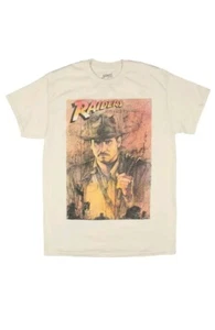 Indiana Jones Hombre Raiders of the Lost Ark Póster Camiseta GRANDE NUEVA CON ETIQUETAS - Imagen 1 de 6
