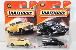 MATCHBOX # 8 and #66 1941 Plymouth Coupe Yellow and Black Variations Set of 2 - Picture 1 of 3