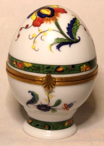 ARaynaud Limoges LOUVIERS Egg Footed Trinket Holder Porcelain - Picture 1 of 11