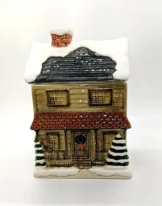 Otagiri Pequeño Bote Japón Navidad Cerámica Cabaña Madera Casa Corona 7" - Imagen 1 de 7