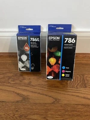 Epson Durabrite 786XL Black & 786 Standard Color Ink Cartridges Expires 10/21 - Image 1 of 3