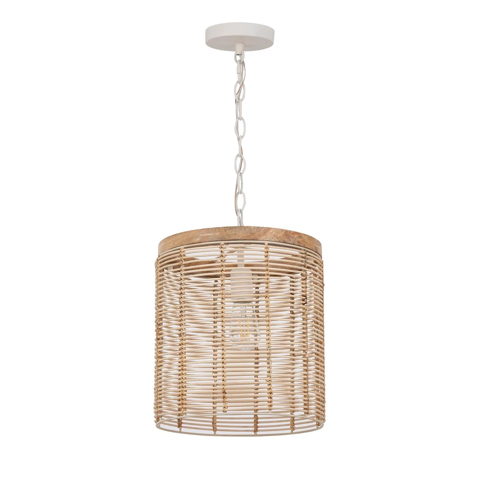 Ecru One Light Pendant from the Vannerie Collection - Image 1 of 1