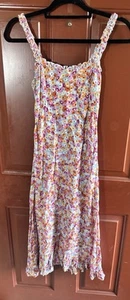 Womens Faithful the Brand Summer Midi Dress Size 2 Pink Floral Print P2P 15 - Picture 1 of 3