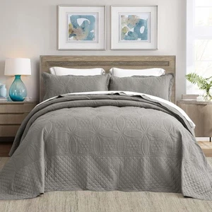 Oversized King Bedspread 128x120 Extra Wide Lightweight Bedding Set Californi... - Picture 1 of 6