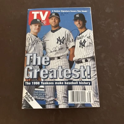 1998 TV Guide September 12-23 New York Yankees Cover Derek Jeter Jorge Posada - Image 1 of 4
