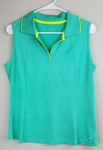BCG Women's Large Sleeveless Polo Shirt Tank Top Green/Blue Activewear - Picture 1 of 6