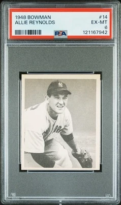 1948 BOWMAN #14 ALLIE REYNOLDS PSA 6 - Image 1 of 2