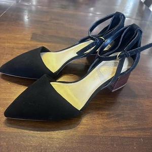 Gibson Latimer Damenschuhe schwarz Knöchelriemen Blockabsatz spitz zulaufend Größe 7M - Bild 1 von 6