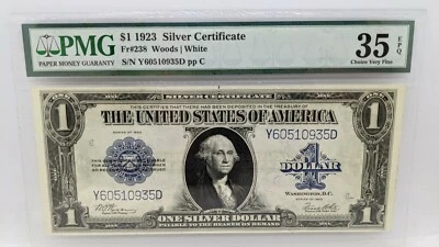 1923 $1 Silver Certificate - PMG 35 EPQ - Fr#238 - Large Size Note - Image 1 of 4
