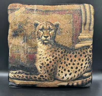 Mohawk Home Tapestry Dbl Sided Cheetah Leopard Safari Africa Throw Pillow 18x18 - Image 1 of 4