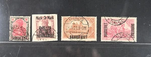 Saar Scott # 56-58, 66 F-VF Used (#66 on piece) German Colonies Stamps Cat $52 - Picture 1 of 3