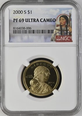 2000 S Sacagawea $1 NGC PF 69 Ultra Cameo (Sacagawea Portrait Label) - Image 1 of 2