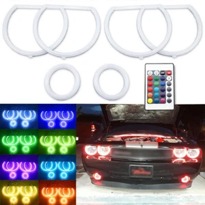 cotton RGB halo ring for Dodge Challenger 08-14 Headlight DRL LED angel eye lamp - Picture 1 of 7