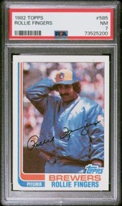 1982 Topps Rollie Fingers Baseball Card #585 PSA 7 NM