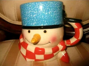 Christmas Western Snowman Coffee Cup,Mug w/Cooking Pan On Head BIG+WiDE-Hallmark - Imagen 1 de 4