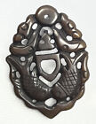 Carved Brown Jade Double Fish Yu Pendant Happiness Prosperity Unity