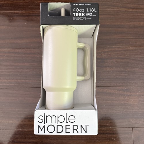 OFF WHITE Bicchiere coperchio acciaio inox Simple Modern Trek 40 oz rivestimento polvere marrone sporco bianco