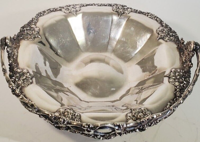 Antique Silverplate Bride's Basket Quadruple Plate Repousse Homan Silver C1860 • 140.29$