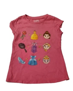 Disney Emoji Princess Shortsleeve Pink T-shirt Size M (8) Girls - Picture 1 of 4