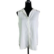 Anthropologie Cloth and Stone Essential Sleeveless white Button Down Tunic large
