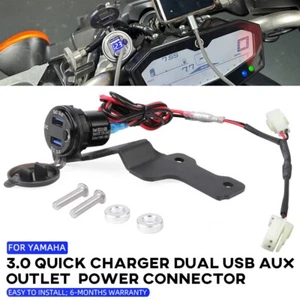 Adaptateur Prise Chargeur Voiture Rapide Double USB 3.0 pour YAMAHA FZ-07 MT-07 - Photo 1 sur 7