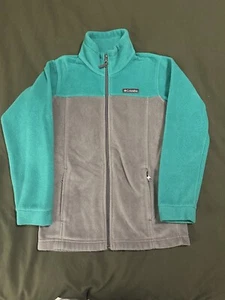 Youth Kids Medium 10/12 Columbia Full Zip Mock Neck Fleece Jacket With Pockets - Picture 1 of 5