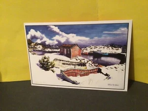 Newfoundland Art Postcard,Harbour Scene - Imagen 1 de 2