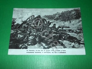 Cartolina Militaria WWI - Soldati d' Italia sul Montello il 1918 - Picture 1 of 1
