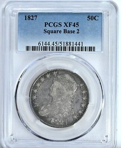 1827 Capped Bust Half Dollar PCGS XF45 Square Base 2 Graded Coin 6144 - Picture 1 of 2