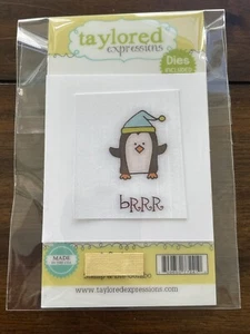 Taylored Expressions Brrr Penguin Stamp & Metal Die - Christmas Critter NEW - Picture 1 of 2
