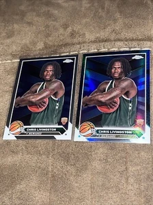 2023-24 TOPPS CHROME BASKETBALL CHRIS LIVINGSTON RC BLUE Refractor & Base - Picture 1 of 1