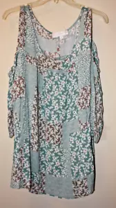 Weekend Suzanne Betro Plus Size Floral Cold Shoulder Rayon Bluse Gr. 3x Boho - Bild 1 von 5