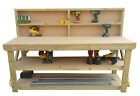 Wooden workshop workbench mdf top, garage table suitable for vice