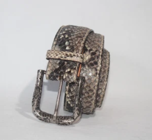 Reptile's House Python Leather Belt 34" Snake Skin Grey Brown Italy - Picture 1 of 17