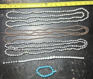 Lot of 5 Faux Pearl/Bead/Gemstone 18" Necklaces Bracelets Patterned Multicolor - Picture 1 of 10