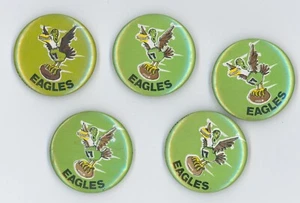 Juego de 5 botones pinback vintage del equipo de fútbol Eagles años 70’s - Imagen 1 de 2