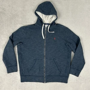 Ralph Lauren Polo Full Zip Jacket Sweatshirt Mens XL 1X Fleece Heather Navy Blue - Picture 1 of 9