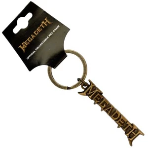 MEGADETH CLASSIC BRASS LOGO HIGH QUALITY METAL KEY RING OFFICIALLY LICENSED - Picture 1 of 4