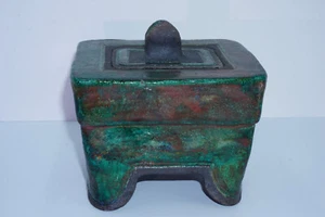 Raku Pottery Box with lid Very Beutiful unknown artist Great Condition 6" x 5" - Picture 1 of 8