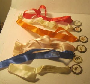 6 medallas de natación 1989 con cordones de cinta ¡Zona sur Carolina del Norte!! - Imagen 1 de 5