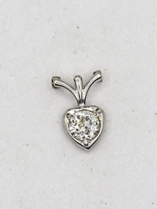 GORGEOUS LADIES DAINTY 18k WHITE GOLD PENDANT w OLD EUROPEAN CUT DIAMOND * - Picture 1 of 12