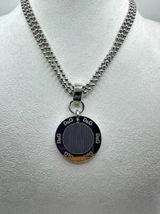 Collana Donna D&G Dolce & Gabbana con Catena Tripla a Palline e Pendente Cerchio - Foto 1 di 6