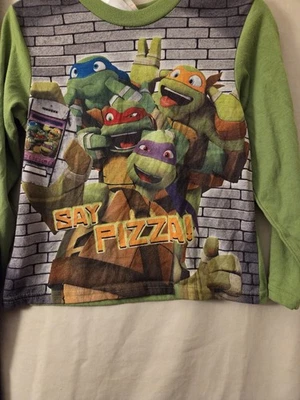 Пижамный набор Nickelodeon TMNT для мальчиков размер 8 «Скажи пиццу!» Рубашка и брюки с длинным рукавом - Изображение 1 из 4