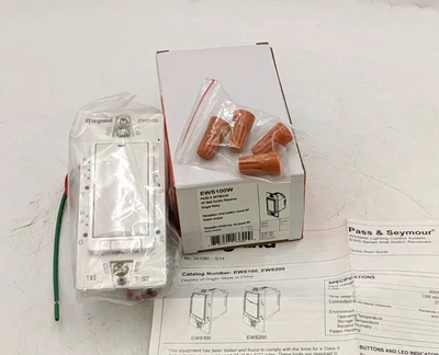 1 Piece Wireless RF Single Relay White 120/277V No Neutral Wall Switch EWS100W - Image 1 of 4